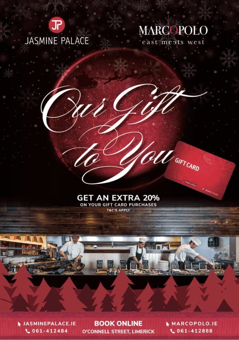 Discover the magnificent Jasmine Palace & Marco Polo Restaurants today in the centre of Limerick City for amazing delights this Christmas