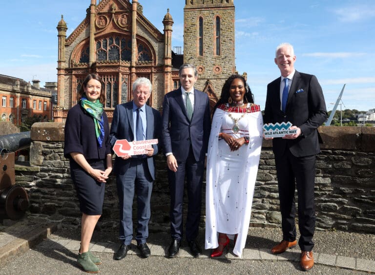 Taoiseach Simon Harris marks the positive progression of the Shared Island Wild Atlantic Way/Causeway Coastal Route Tourism Brand Collaboration Project during visit to Derry  
