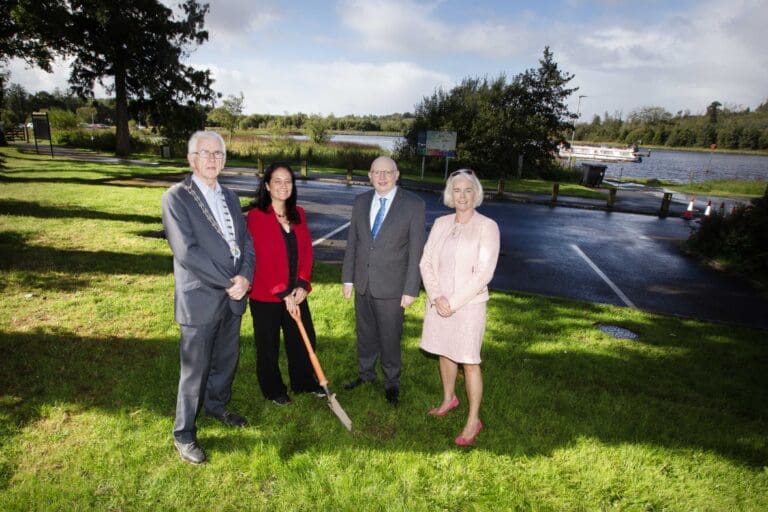 Minister Catherine Martin TD breaks ground on €1.2million Water Sports Facility in Co. Leitrim  