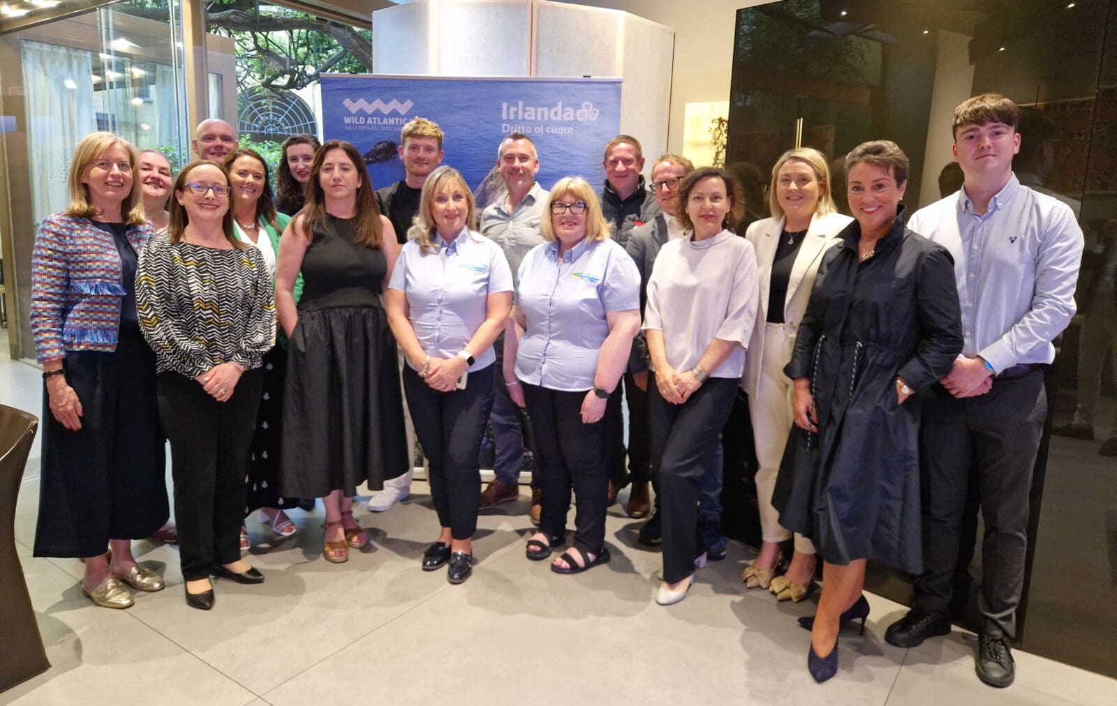 PIC SHOWS: Tourism businesses from Ireland at a workshop in Milan promoting direct flights from Milan Bergamo to Knock, with Mary O’Connor (front, left) and ...